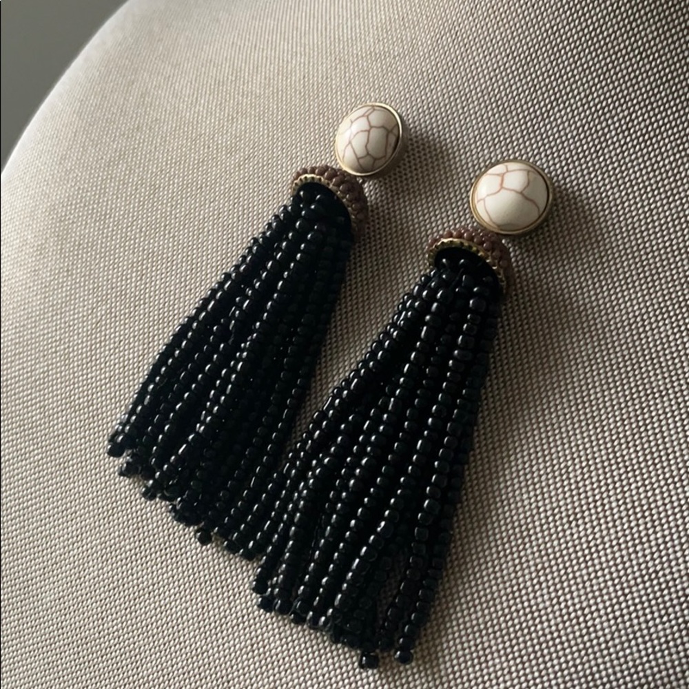 Beaded tassel earrings